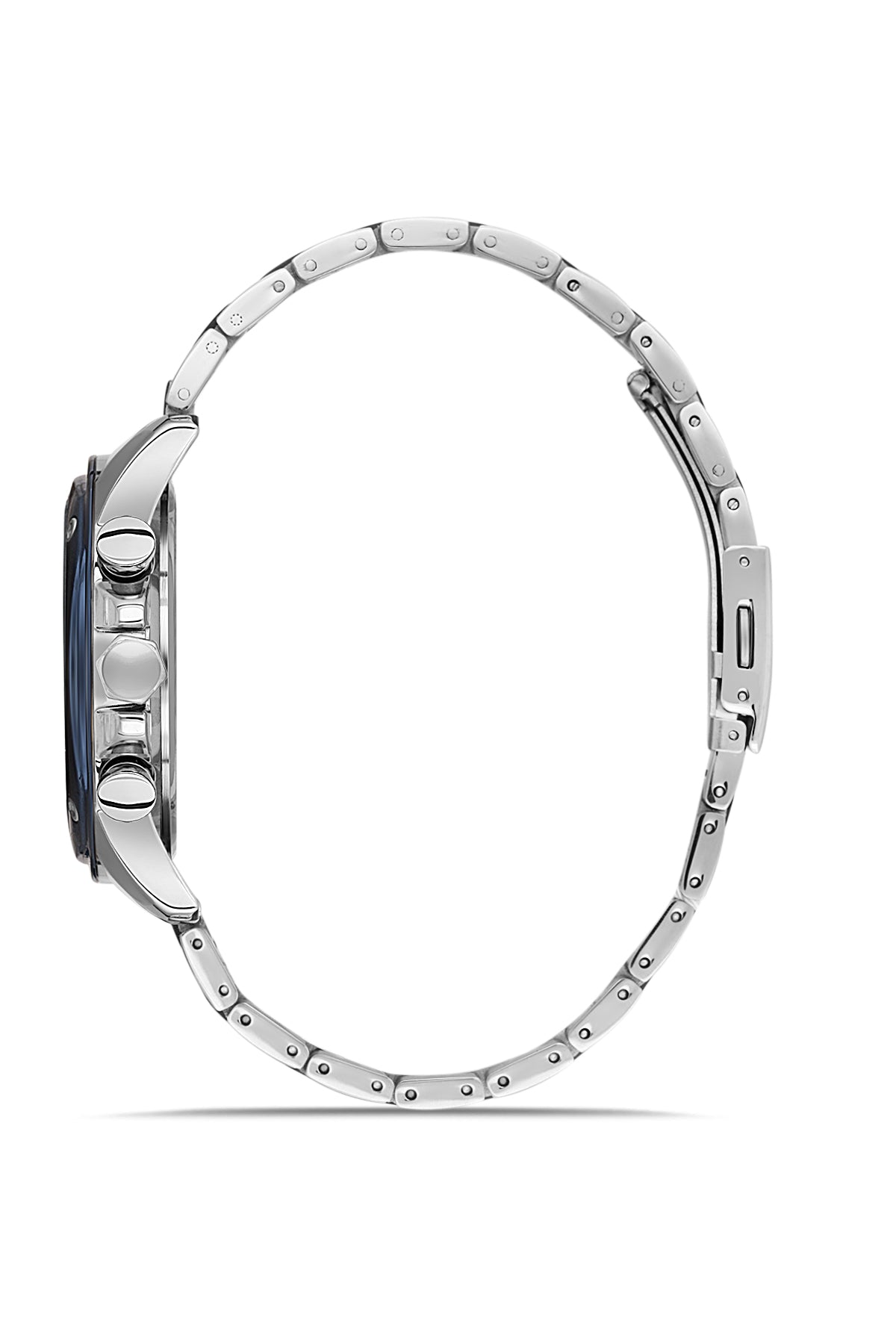 DAVID GUNER Mavi Kadranlı Gümüş Kaplamalı Multi Fonksiyonlu Paslanmaz Çelik Erkek Kol Saati - DG-8625GA-L3