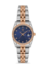 DAVID GUNER Blue Dial Rose White Women's Watch