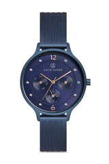 DAVID GUNER MAVİ KAPLAMALI MAVİ KADRANLI KADIN KOL SAATİ - DG-8120LC-H3E