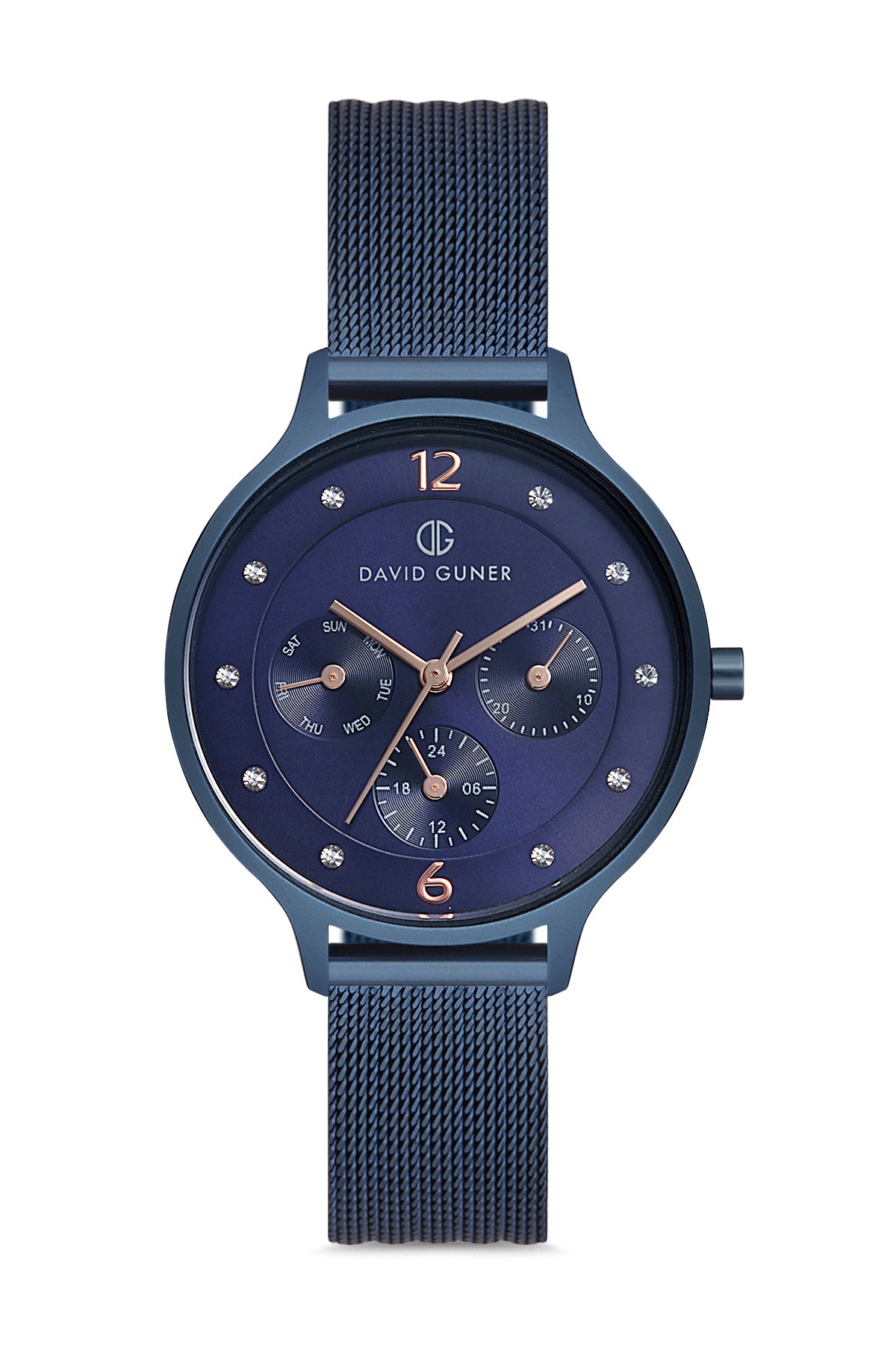 DAVID GUNER MAVİ KAPLAMALI MAVİ KADRANLI KADIN KOL SAATİ - DG-8120LC-H3E