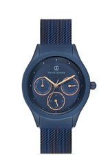 Davıd Guner Blue Coated Women Watches