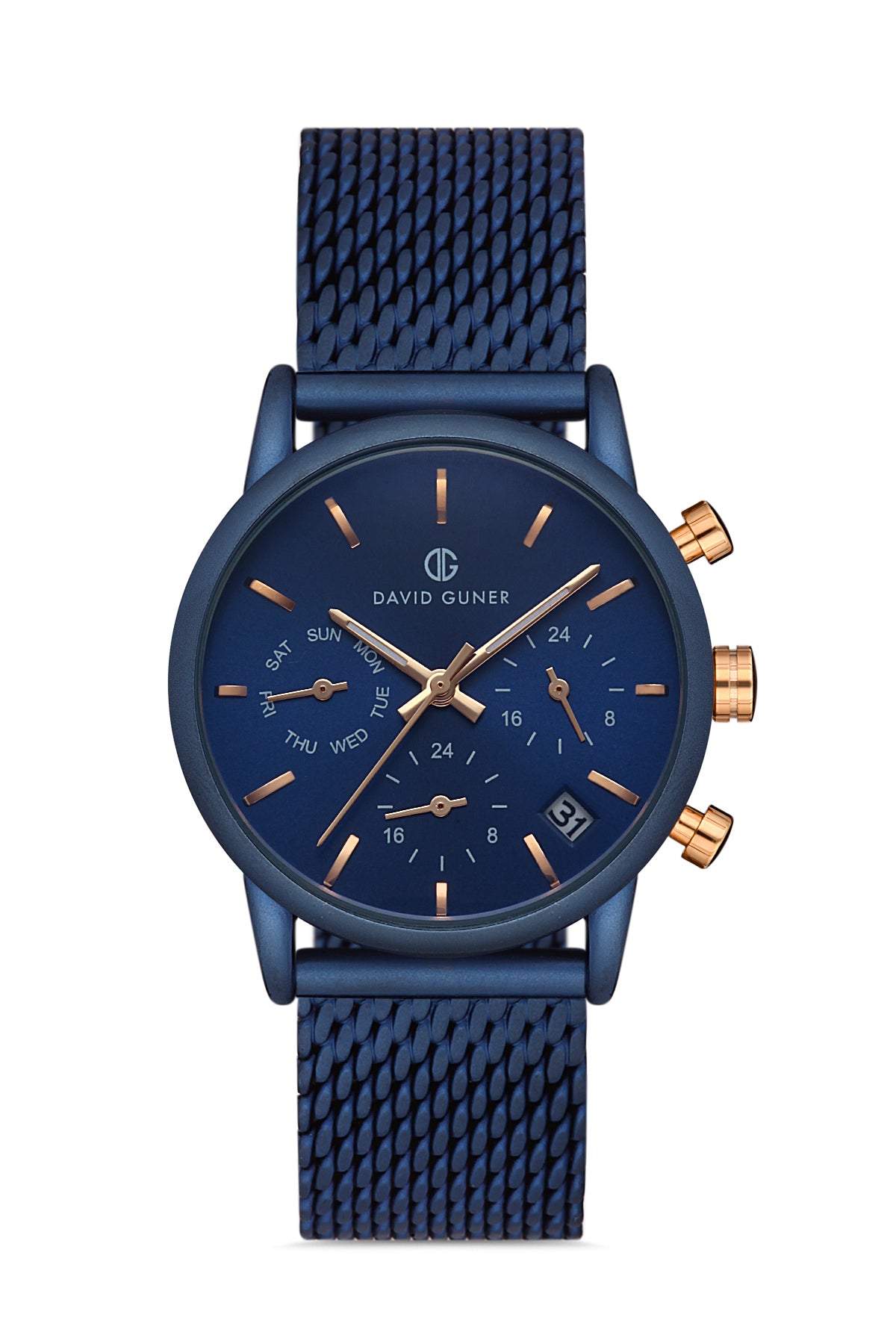 DAVID GUNER MAVİ KAPLAMALI MAVİ KADRANLI KADIN KOL SAATİ - DG-8322LC-H3E