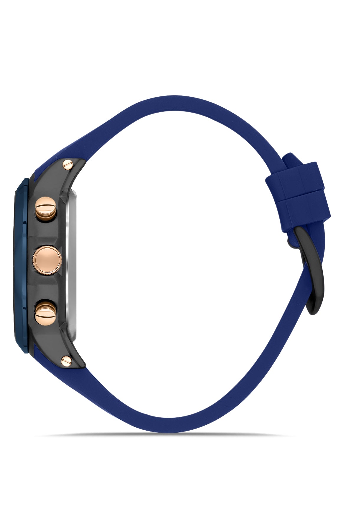 David Guner Blue Gun Plating Men's Watch with Silicone Band