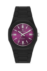 DAVID GUNER Mor Kadranlı Siyah Kaplamalı Polikarbon Erkek Kol Saati - DG-8660GD-G7