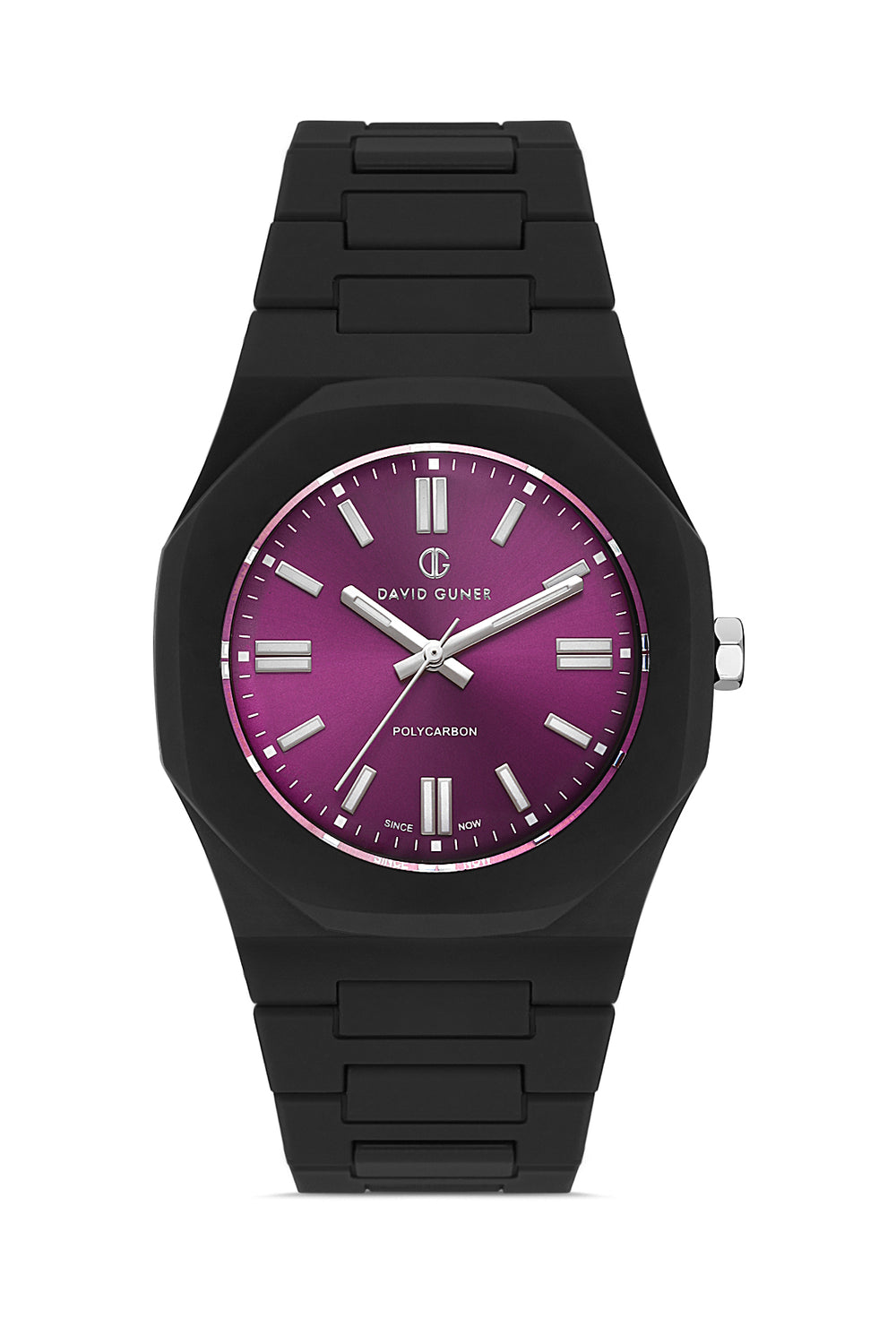 DAVID GUNER Erkek Kol Saati Mor Kadran Siyah Kasa DG-8660GD-G7
