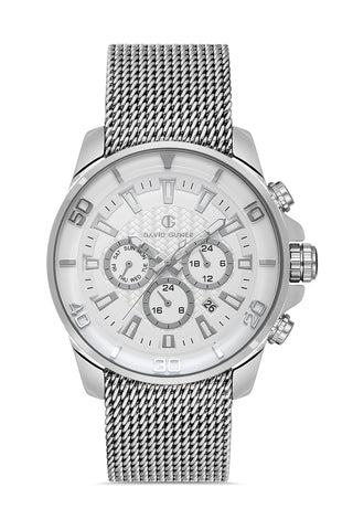 DAVID GUNER Multifonksiyonlu Beyaz Kadranlı Erkek Kol Saati - DG-8263GC-A1