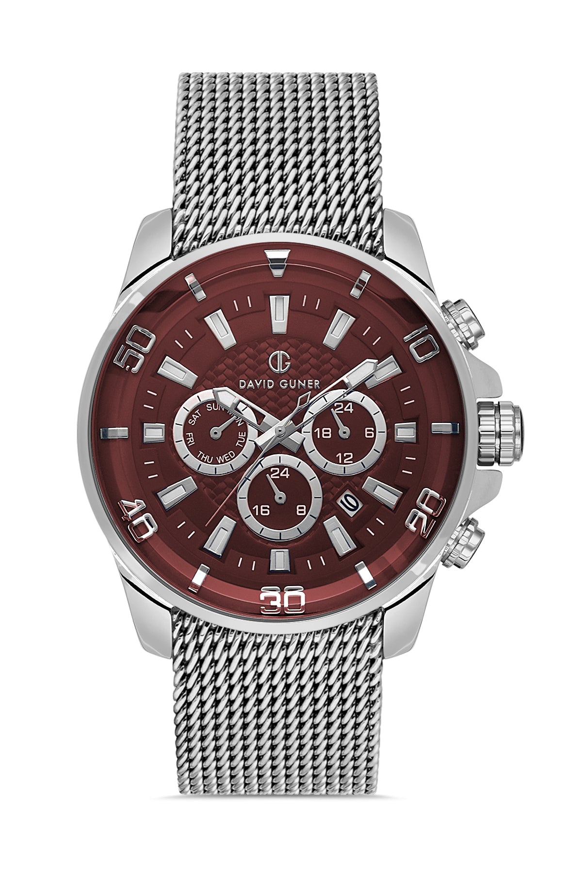 DAVID GUNER Multifonksiyonlu Bordo Kadranlı Erkek Kol Saati - DG-8263GC-A6