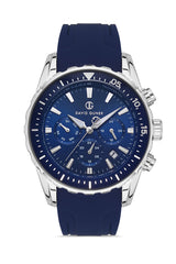 DAVID GUNER Multifonksiyonlu Gümüş Mavi Kaplamalı Erkek Kol Saati - DG-8404GD-L3