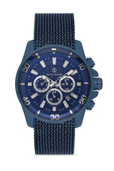 DAVID GUNER Multifonksiyonlu Lacivert Kaplamalı Lacivert Kadranlı Erkek Kol Saati - DG-8263GC-H3E