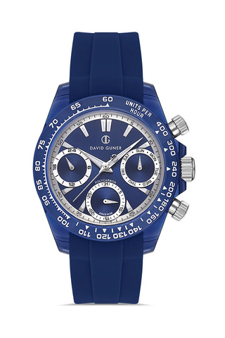 DAVID GUNER Polycarbonate Blue Band Unisex Watch