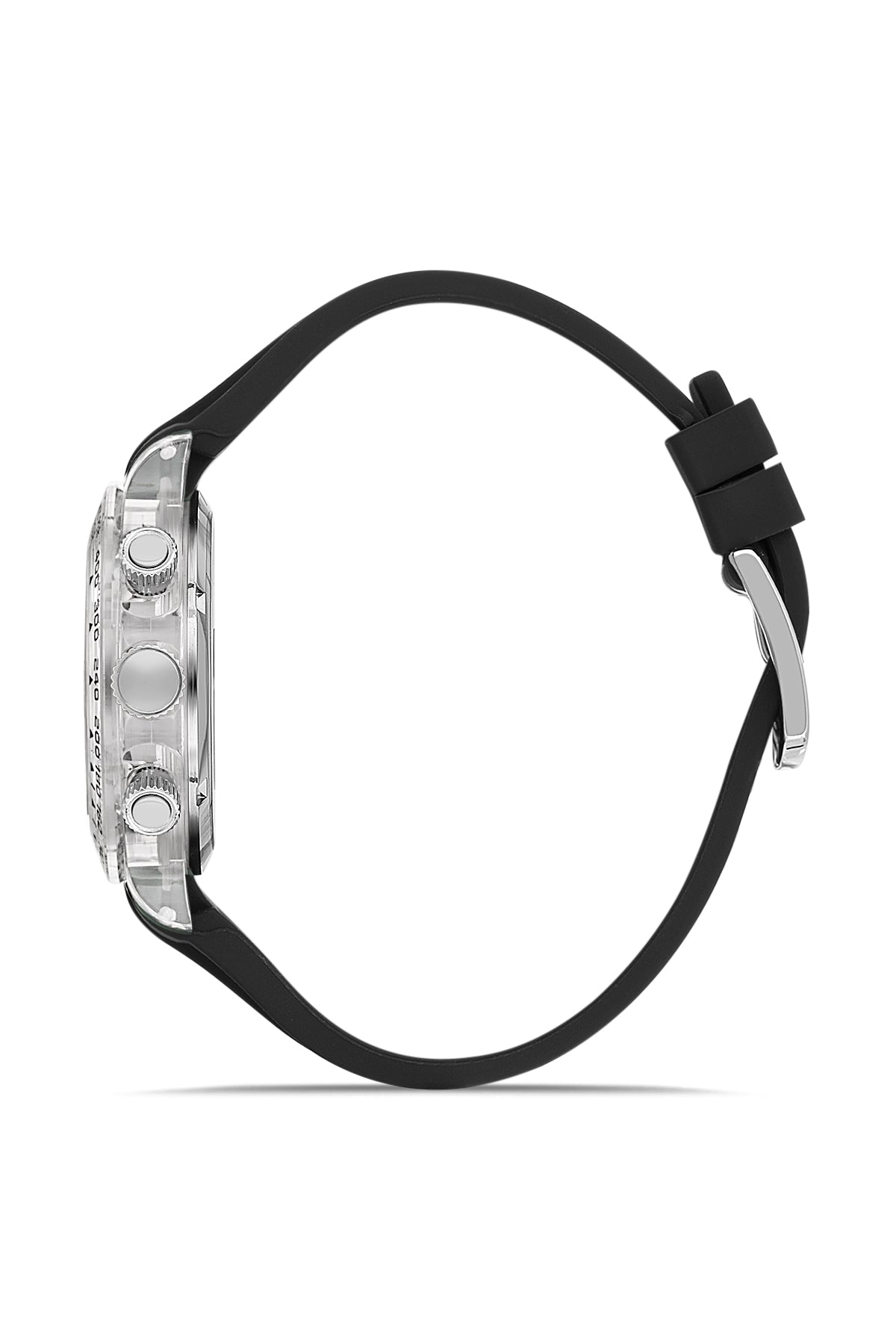 DAVID GUNER Polycarbonate Black Silicone Band Unisex Watch