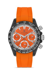 DAVID GUNER Polycarbonate Orange Silicone Band Unisex Watch
