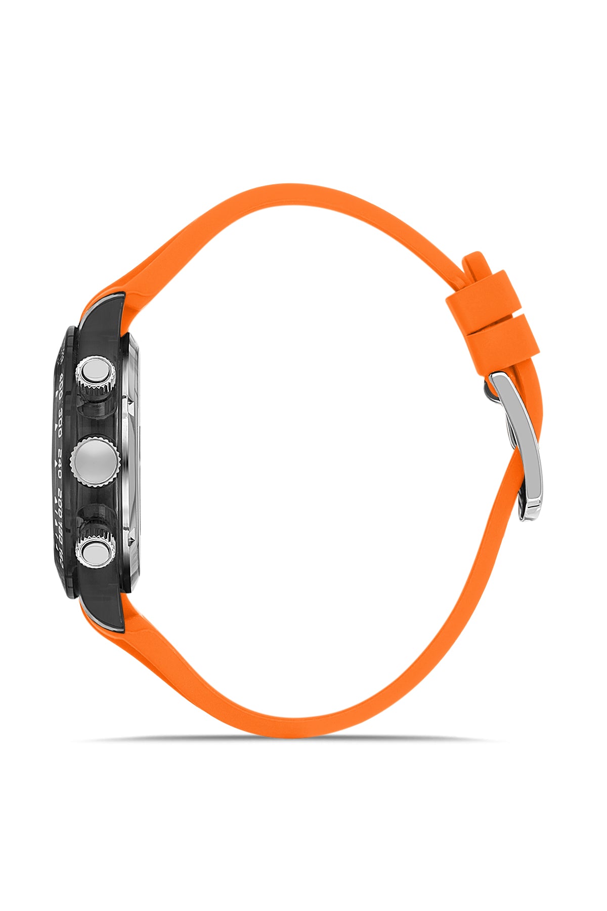 DAVID GUNER Polycarbonate Orange Silicone Band Unisex Watch