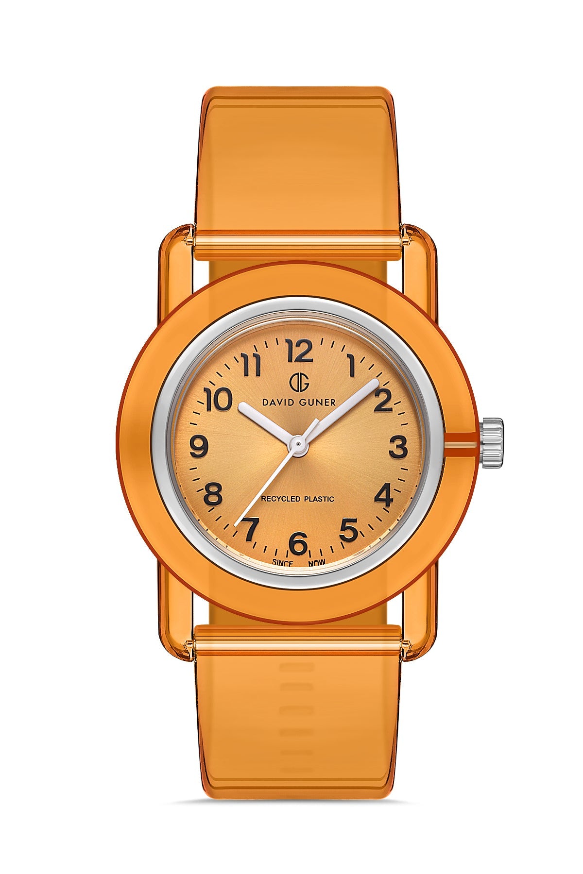 DAVID GUNER Rakamlı Turuncu Plastik Kordonlu Geri Dönüştürülebilir Su Geçirmez Unisex Kol Saati - DG-8661LD-ZQ11