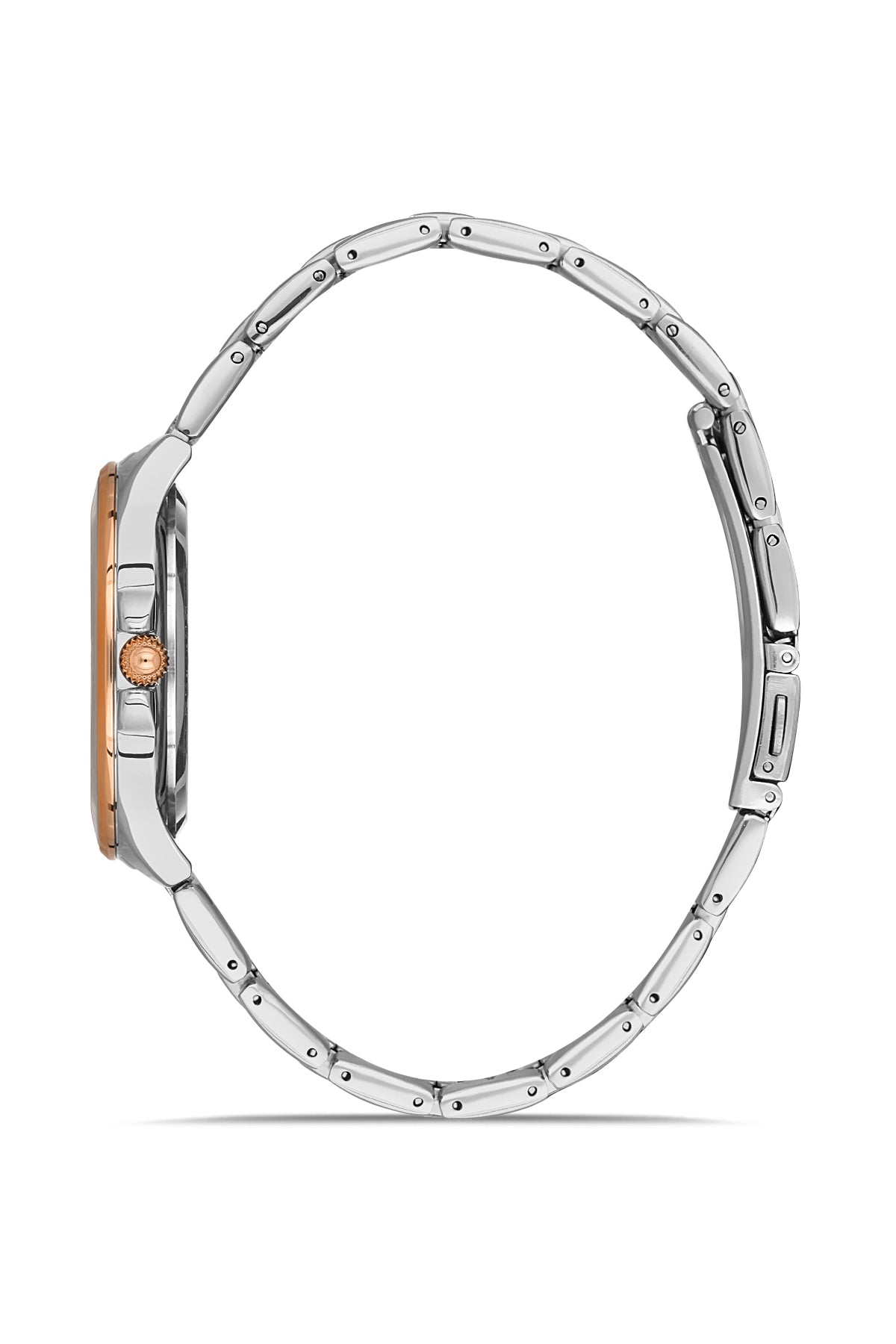 DAVID GUNER Roma Rakamlı Beyaz Kadranlı Gümüş-Rose Paslanmaz Masif Çelik Kadın Kol Saati - DG-8097LA-E1