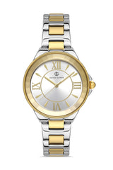 DAVID GUNER Roma Rakamlı Beyaz Kadranlı Sarı-Gümüş Paslanmaz Masif Çelik Kadın Kol Saati - DG-8097LA-D1