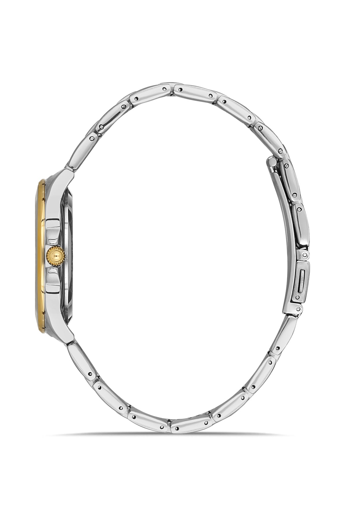 DAVID GUNER Roma Rakamlı Beyaz Kadranlı Sarı-Gümüş Paslanmaz Masif Çelik Kadın Kol Saati - DG-8097LA-D1