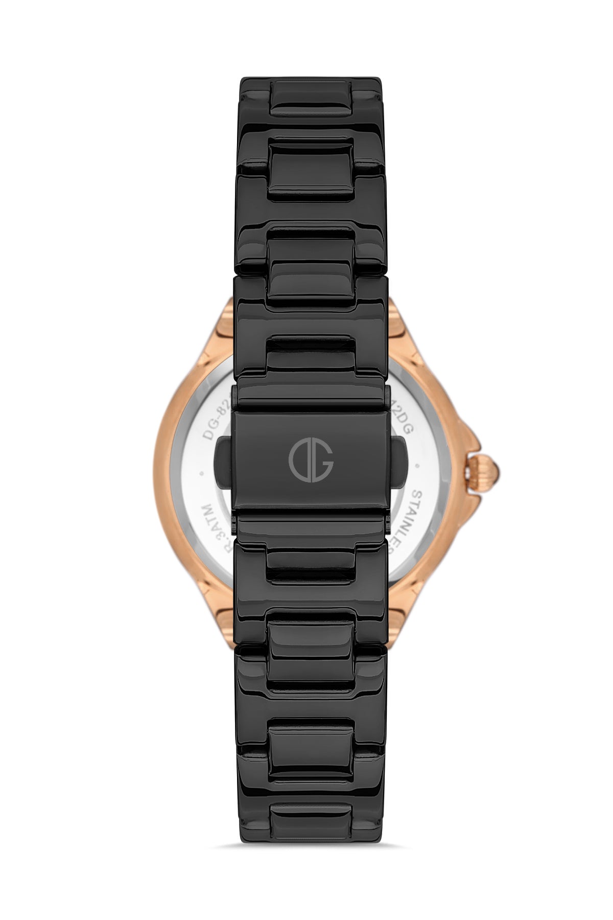 DAVID GUNER Roma Rakamlı Siyah Kadranlı Siyah Paslanmaz Masif Çelik Kadın Kol Saati - DG-8097LA-R2