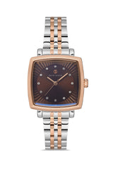 David Guner Rose White Plating Brown Dial Women's Watch