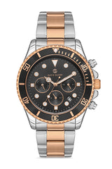 DAVID GUNER Rose Beyaz Kaplama Siyah Kadran Multifonksiyonlu Erkek Kol Saati - DG-8475GA-E2