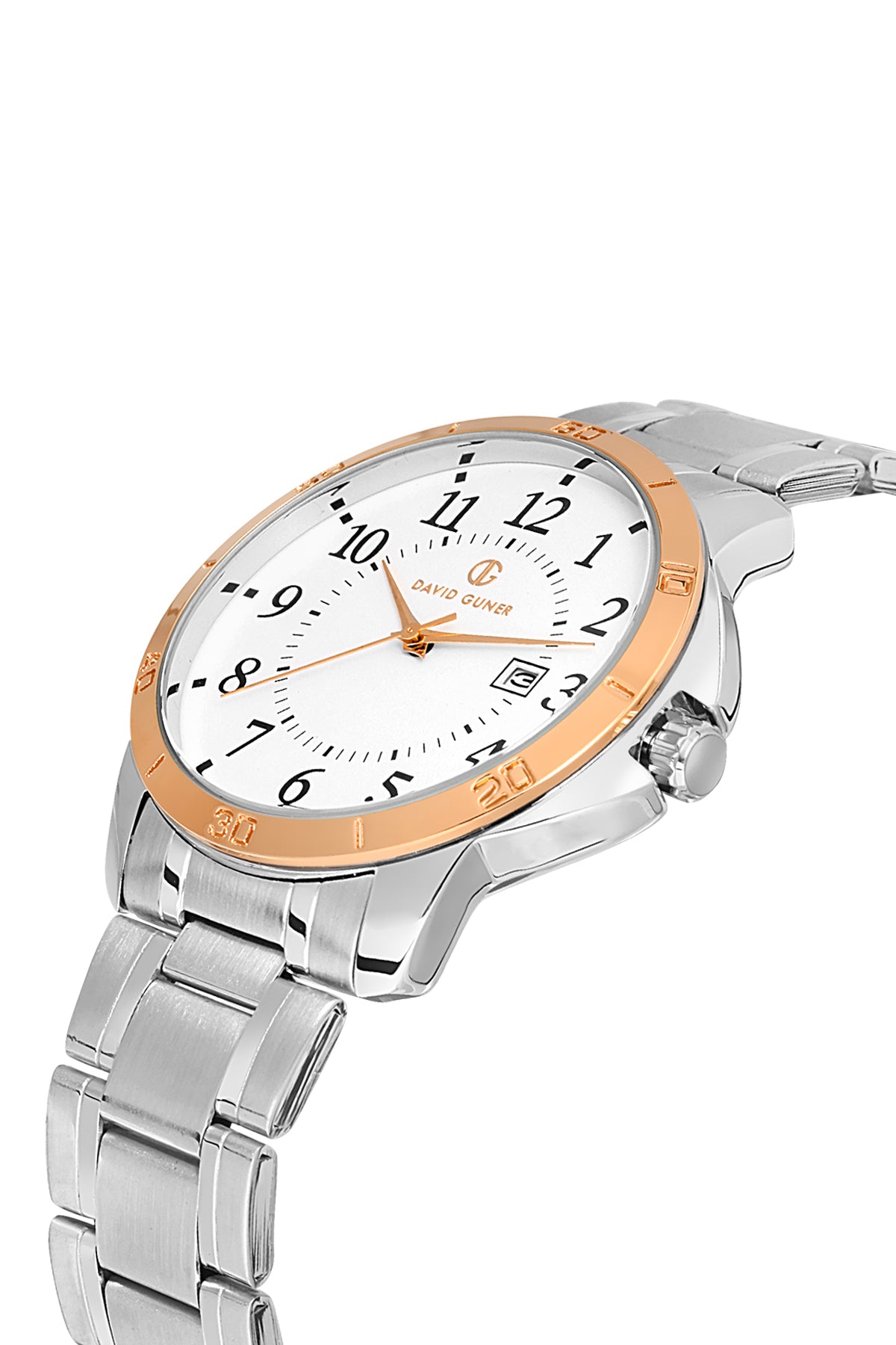 DAVID GUNER ROSE BEYAZ KAPLAMALI BEYAZ KADRANLI ERKEK KOL SAATİ DG-8479GA-E1