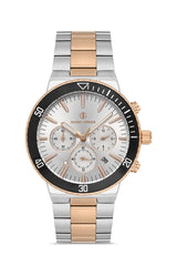 DAVID GUNER Gümüş Kadranlı Rose Beyaz Kaplamalı Erkek Kol Saati - DG-8524GA-E1