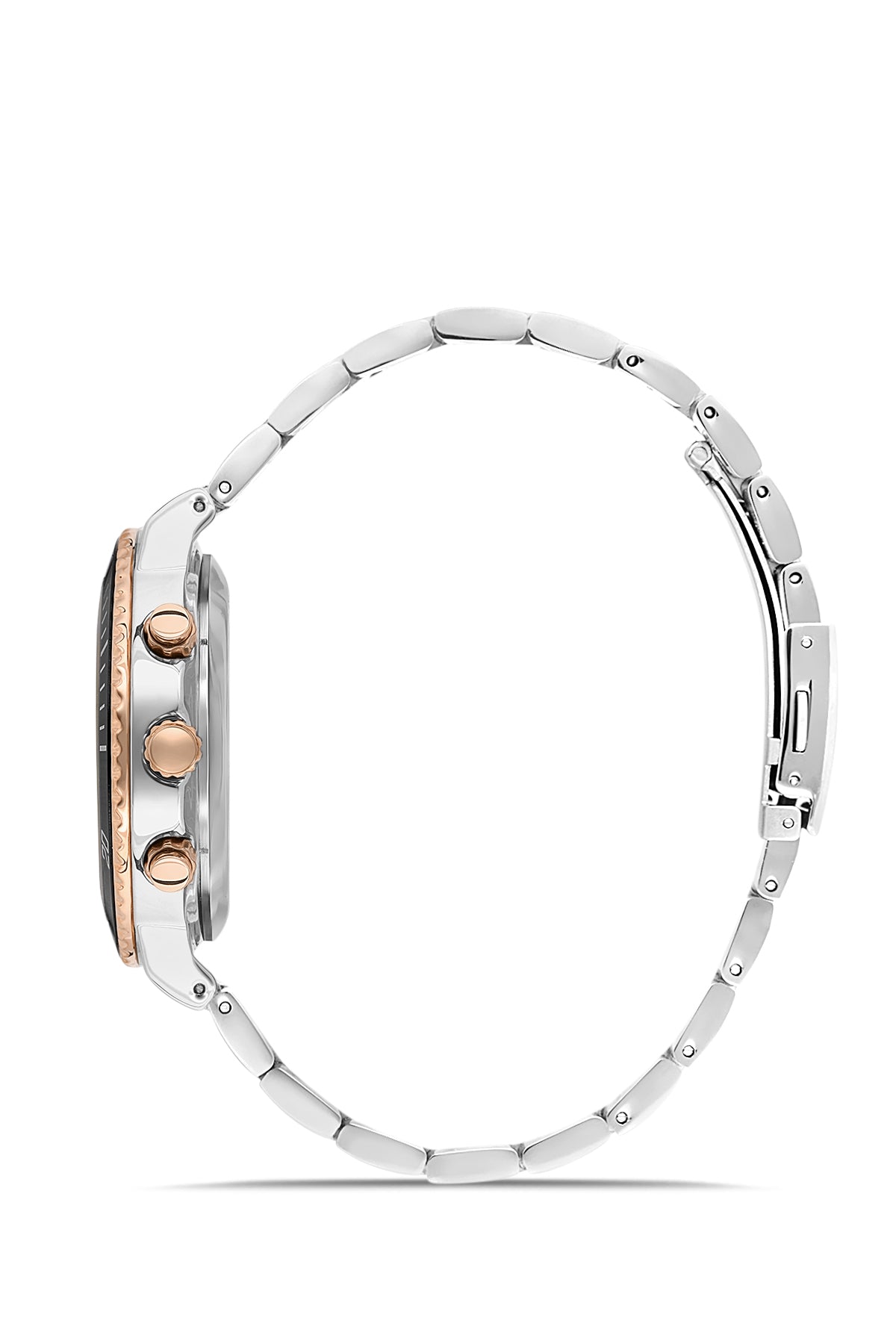 DAVID GUNER Gümüş Kadranlı Rose Beyaz Kaplamalı Erkek Kol Saati - DG-8524GA-E1