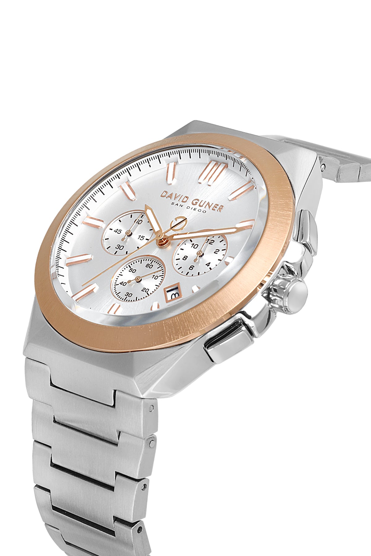 DAVID GUNER ROSE BEYAZ KAPLAMALI BEYAZ KADRANLI ERKEK KOL SAATİ DG-8864GA-E1