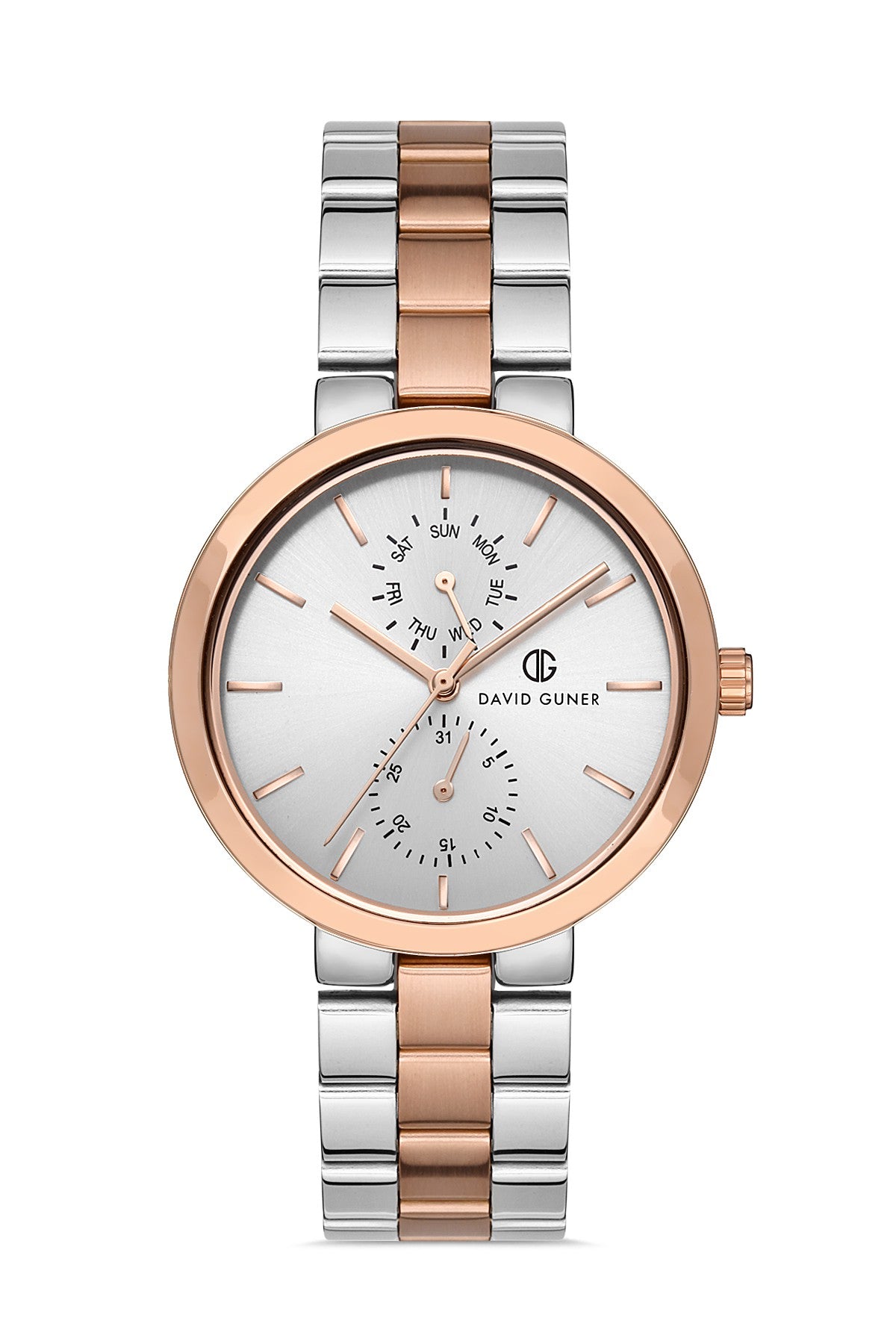 DAVID GUNER ROSE BEYAZ KAPLAMALI BEYAZ KADRANLI KADIN KOL SAATİ - DG-8222LA-E1