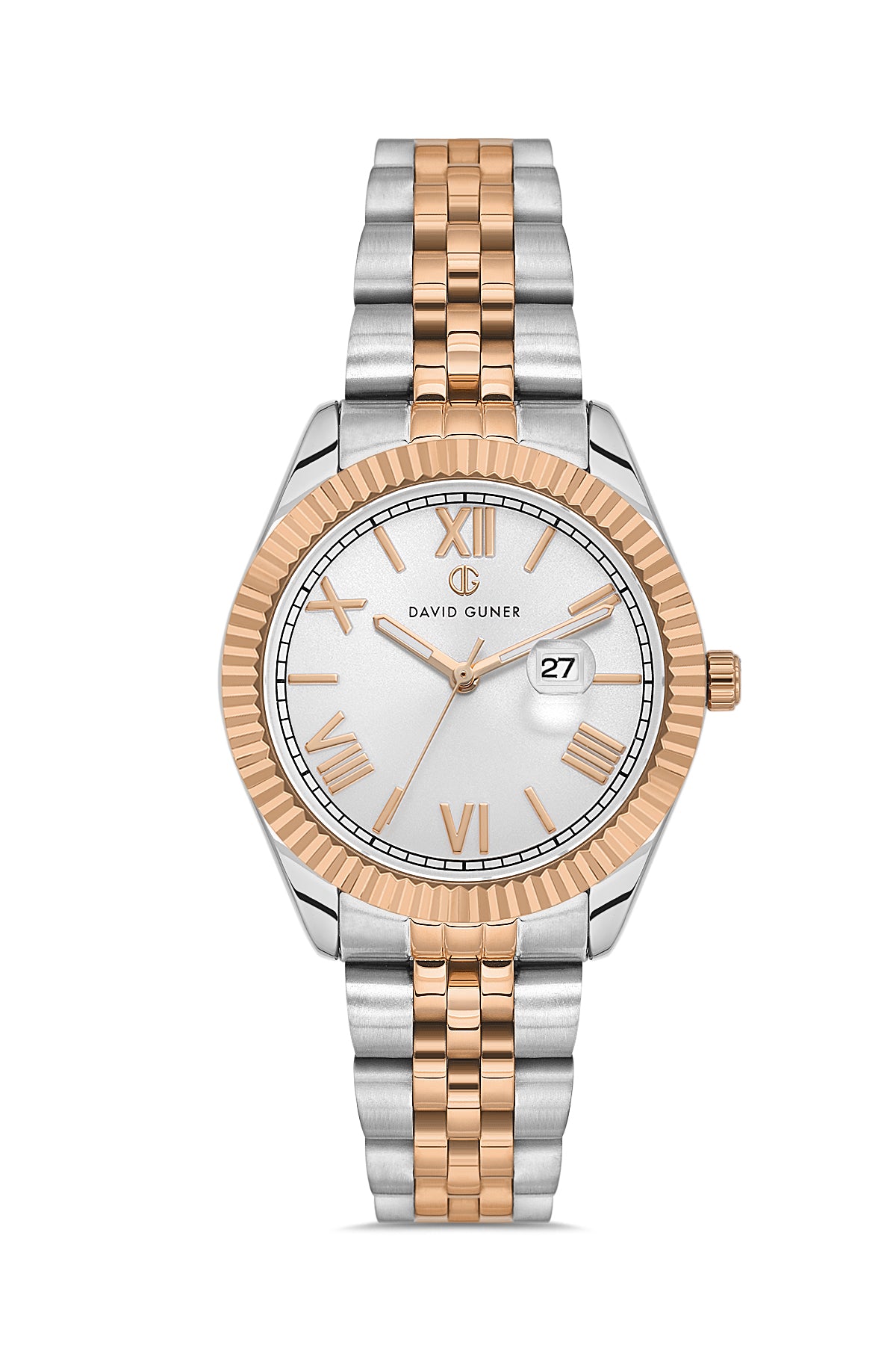 DAVID GUNER Rose Beyaz Kaplama Kadın Kol Saati - DG-8481LA-E1