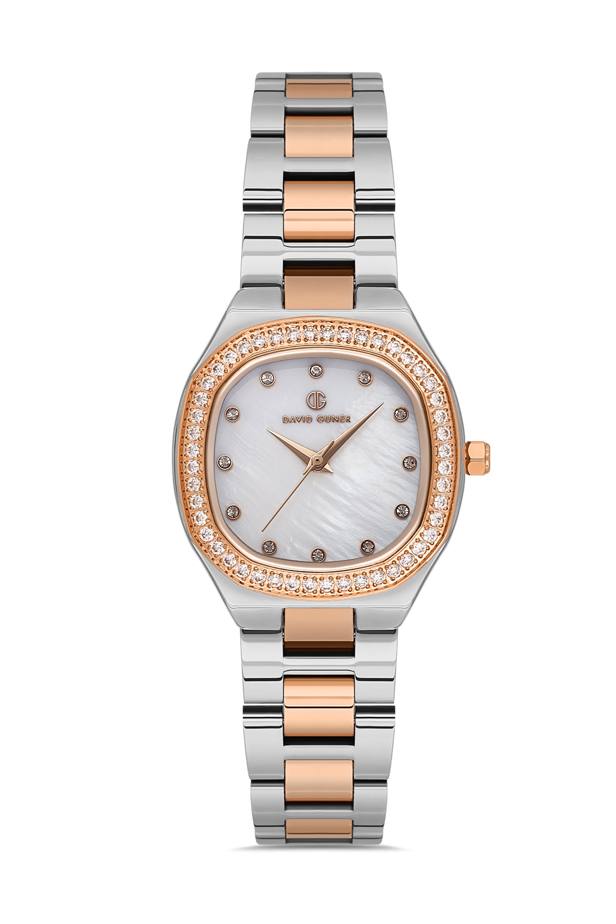 DAVID GUNER Rose Gümüş Kaplamalı Beyaz Kadranlı Kadın Kol Saati - DG-8519LA-E1