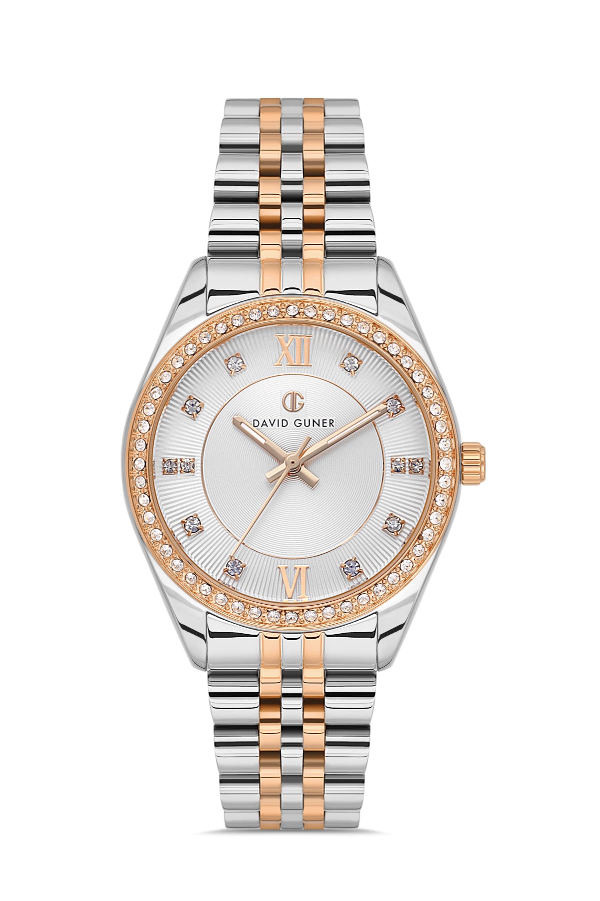 DAVID GUNER ROSE BEYAZ KAPLAMALI BEYAZ KADRANLI KADIN KOL SAATİ DG-8695LA-E1