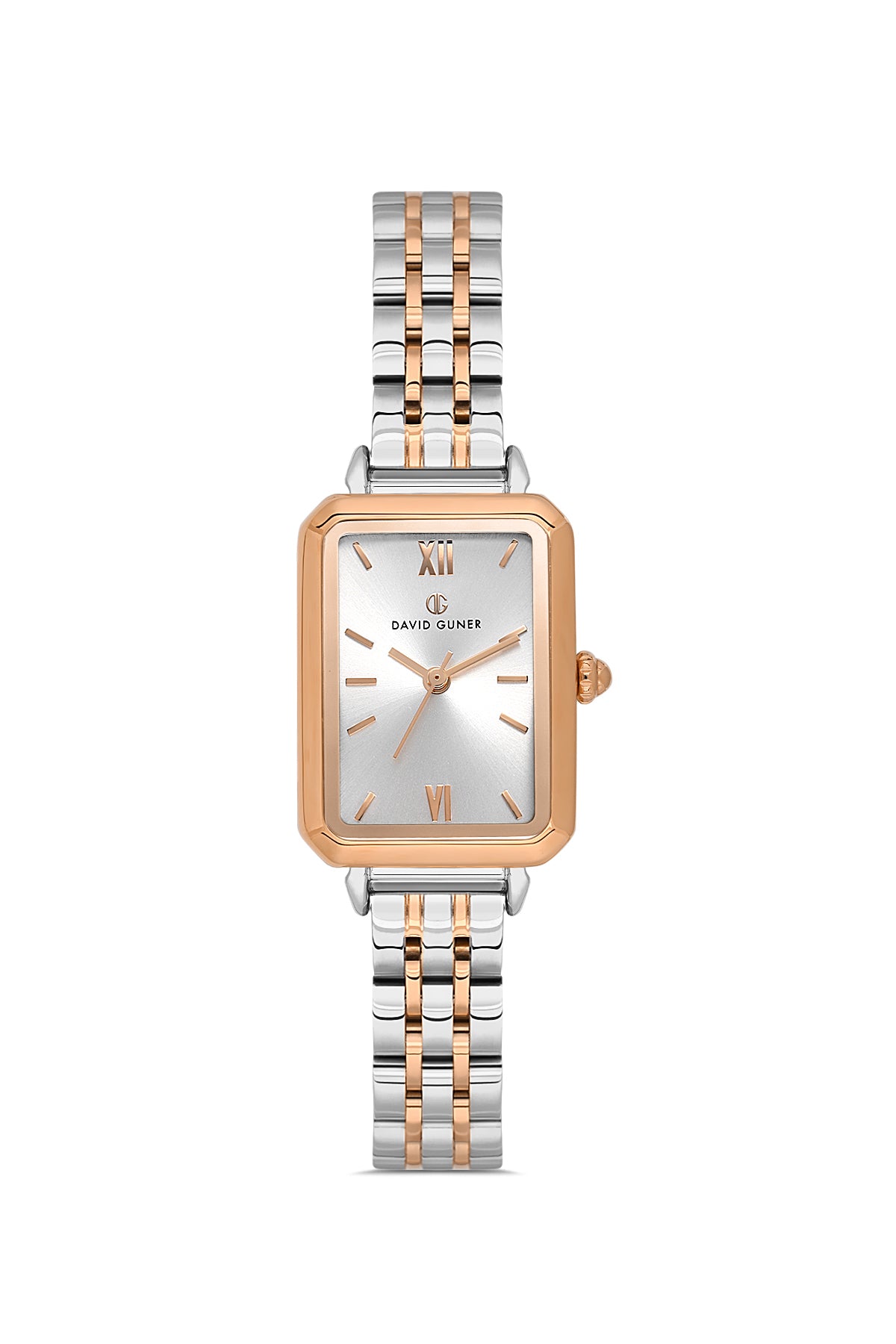 DAVID GUNER Rose Beyaz Kaplama Gümüş Kadranlı Düz Kadın Kol Saati