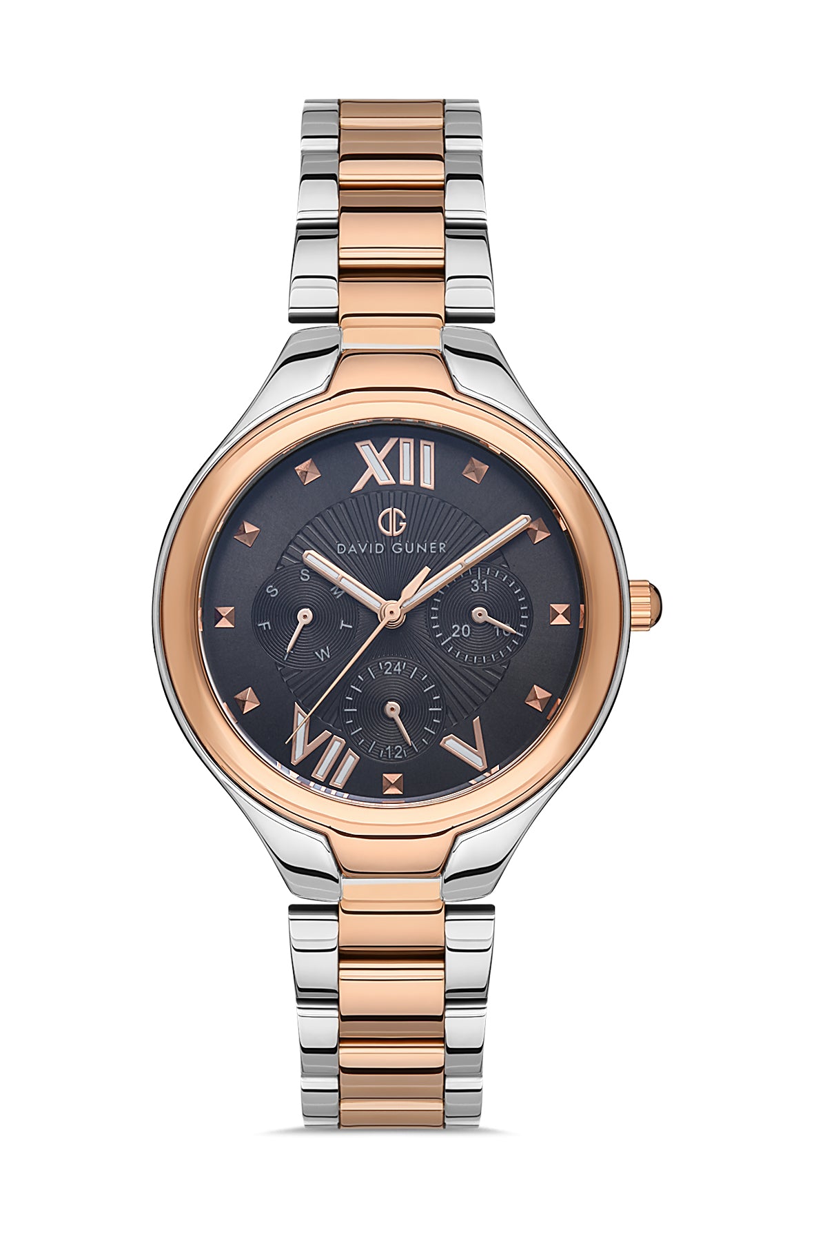 DAVID GUNER ROSE BEYAZ KAPLAMALI GRİ KADRANLI KADIN KOL SAATİ - DG-8346LA-E9