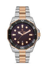 DAVID GUNER ROSE BEYAZ KAPLAMALI KAHVERENGİ KADRANLI ERKEK KOL SAATİ - DG-8394GA-E6