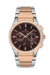 DAVID GUNER ROSE BEYAZ KAPLAMALI KAHVERENGİ KADRANLI ERKEK KOL SAATİ - DG-8395GA-E6