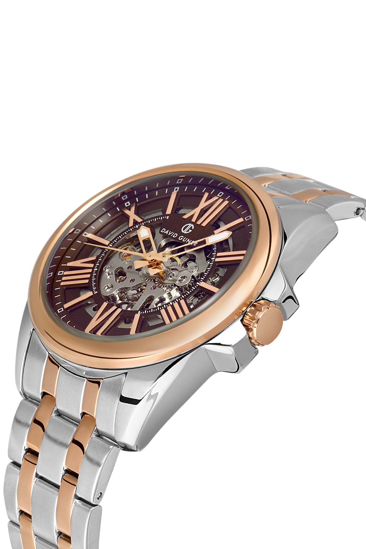 DAVID GUNER ROSE BEYAZ KAPLAMALI KAHVERENGİ KADRANLI ERKEK KOL SAATİ DG-8267GA-E6