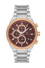 DAVID GUNER Kahverengi Kadranlı Rose Beyaz Kaplamalı Erkek Kol Saati - DG-8645GA-E6