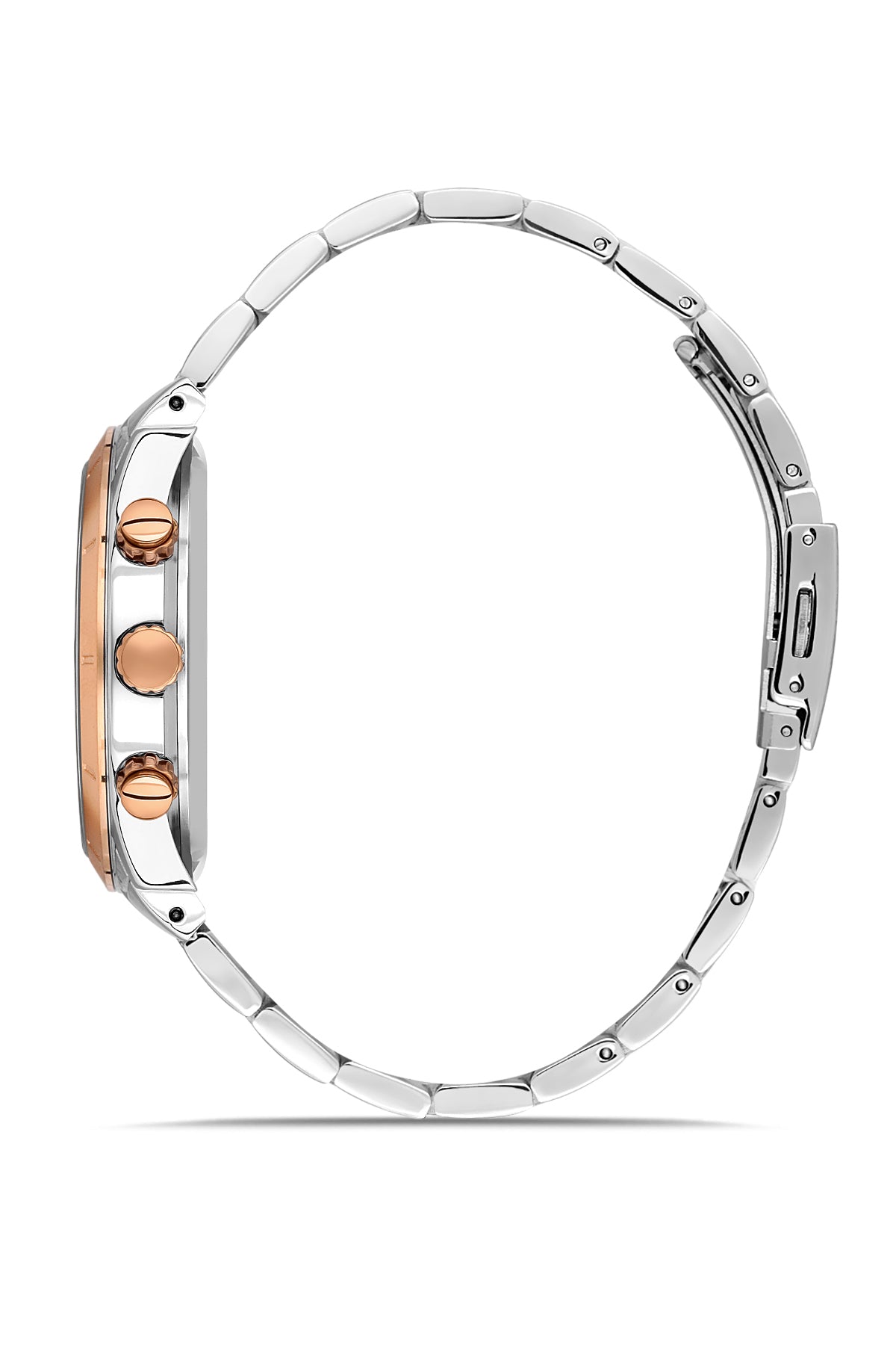 DAVID GUNER Kahverengi Kadranlı Rose Beyaz Kaplamalı Erkek Kol Saati - DG-8645GA-E6