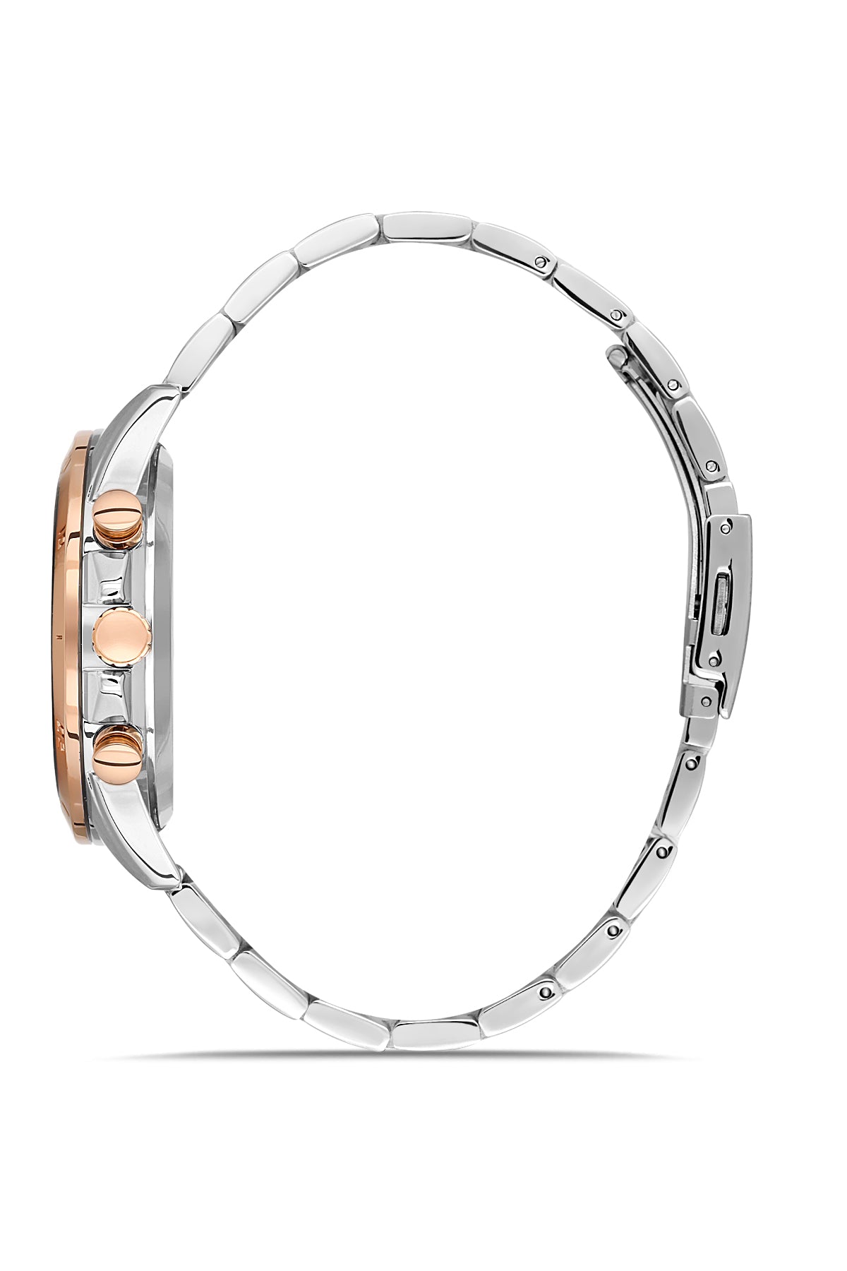 Davıd Guner Rose White Coated Brown Dial Multi Function Men's Watch