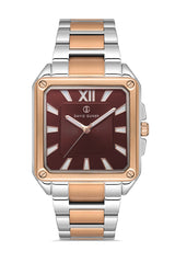 DAVID GUNER Kahverengi Kadranlı Rose Gümüş Kaplamalı Erkek Kol Saati - DG-8668GA-E6