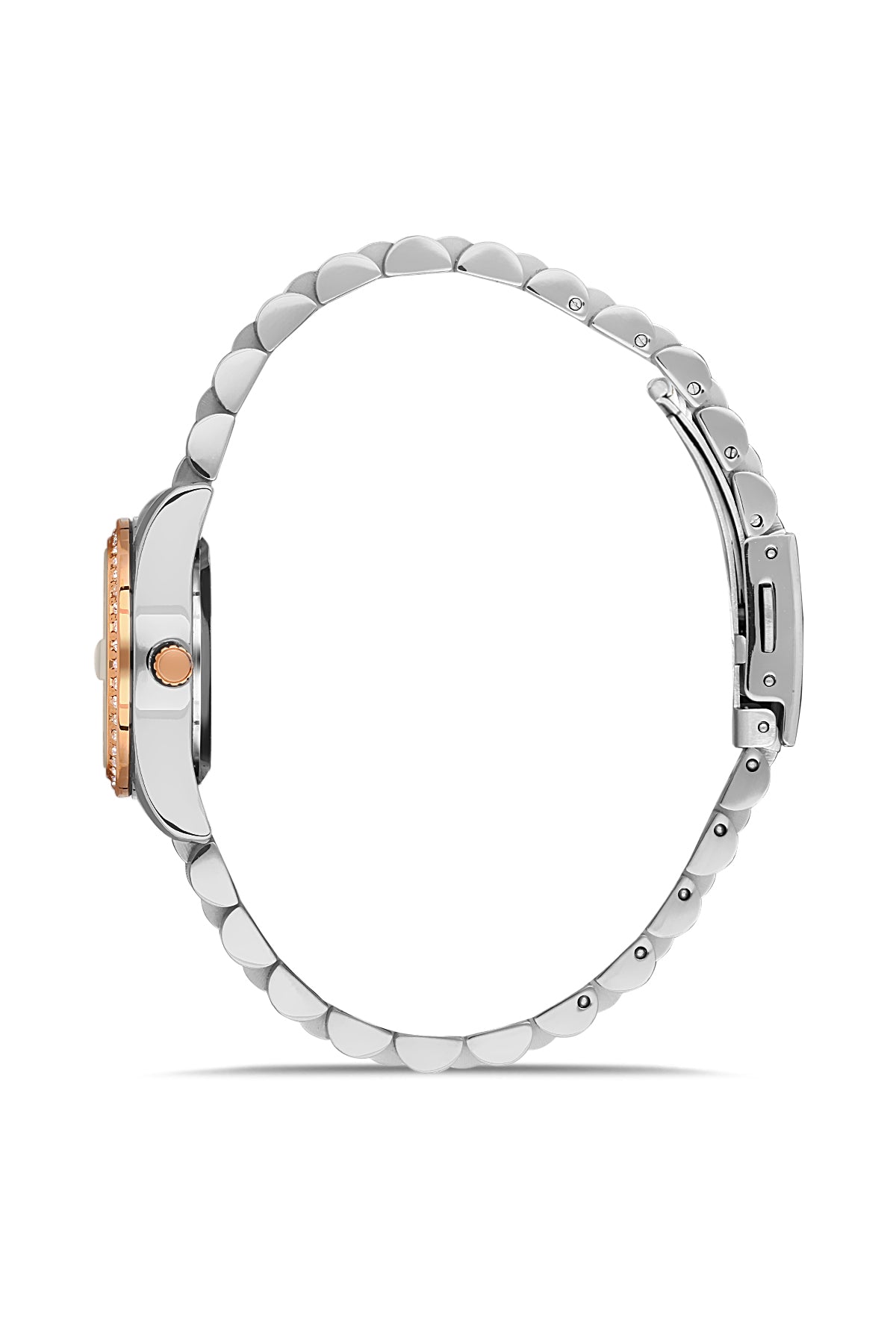 DAVID GUNER Kahverengi Kadranlı Rose Beyaz Takvimli Kadın Saati - DG-8474LA-E6