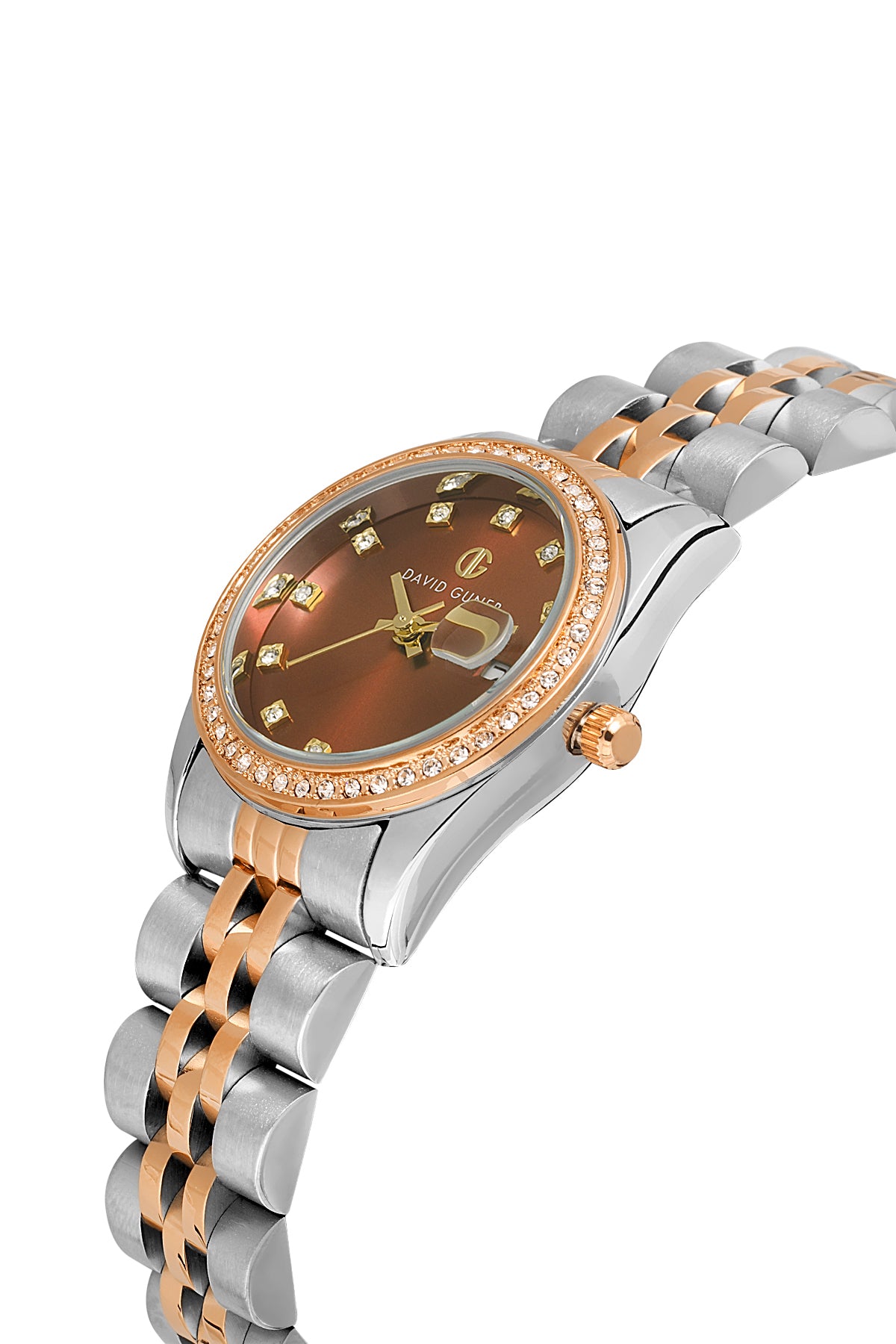 DAVID GUNER ROSE BEYAZ KAPLAMALI KAHVERENGİ KADRANLI KADIN KOL SAATİ DG-8635LA-E6