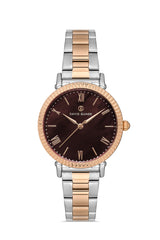 DAVID GUNER ROSE BEYAZ KAPLAMALI KAHVERENGİ KADRANLI KADIN KOL SAATİ - DG-8644LA-E6