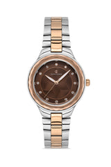 DAVID GUNER ROSE BEYAZ KAPLAMALI KAHVERENGİ KADRANLI KADIN KOL SAATİ - DG-8728LA-E6