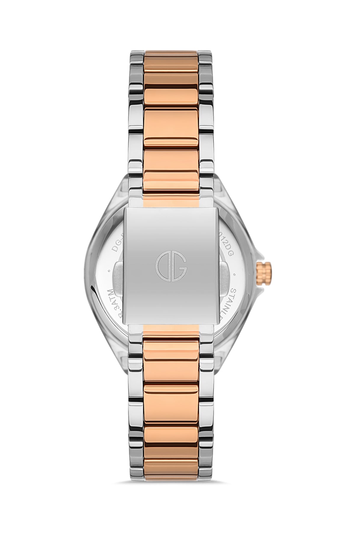 DAVID GUNER Rose Beyaz Kaplama Rose Kadranlı Düz Paslanmaz Masif Çelik Kadın Kol Saati - DG-8374LA-E5