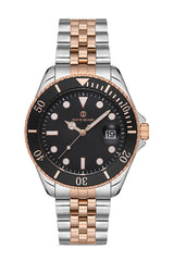 DAVID GUNER Rose Gümüş Renk Kaplamalı Gri Kadranlı Takvimli Erkek Kol Saati - DG-8230GA-E9