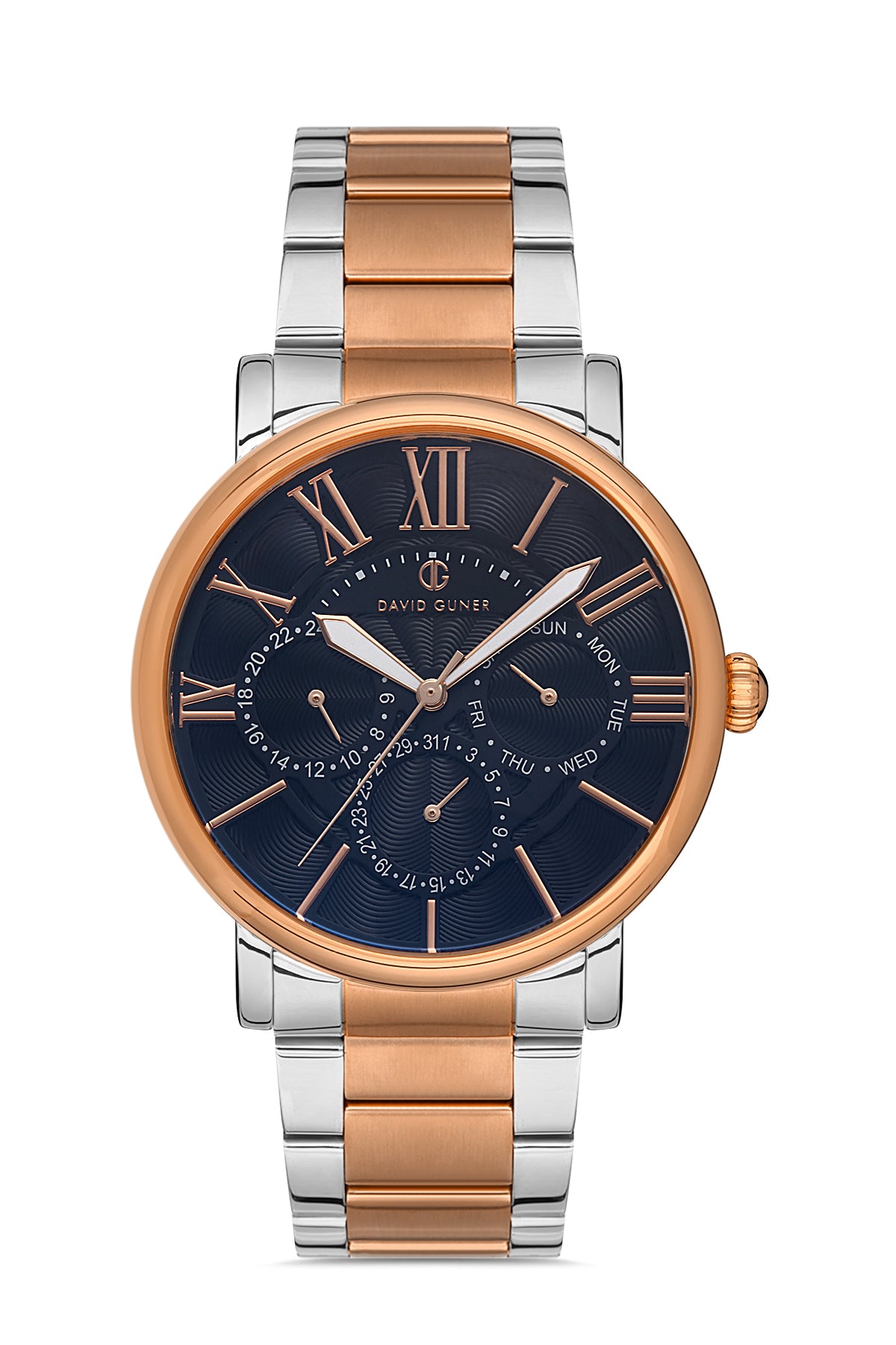 DAVID GUNER ROSE BEYAZ KAPLAMALI SİYAH KADRANLI ERKEK KOL SAATİ DG-8282GA-E2