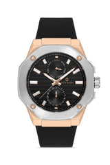 DAVID GUNER ROSE BEYAZ KAPLAMALI SİYAH KADRANLI ERKEK KOL SAATİ DG-8705GD-E2