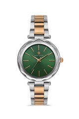 DAVID GUNER Rose White Coating Green Dial Women's Watch